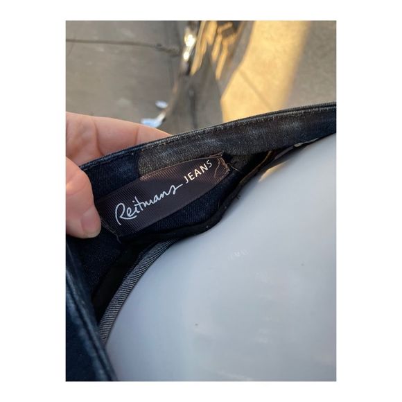 Reitmans Jeans Mid Rise Straight Boot Cut Stretch Pull On Dark Wash Sz 7 - Picture 9 of 10